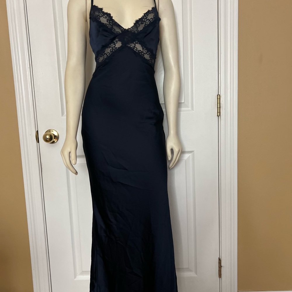Princess Polly Treasure Bias Cut Maxi Dress Navy - Picture 10 of 16